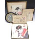 A collection of early 20th century and later Chinese and Japanese paintings and embroideries on