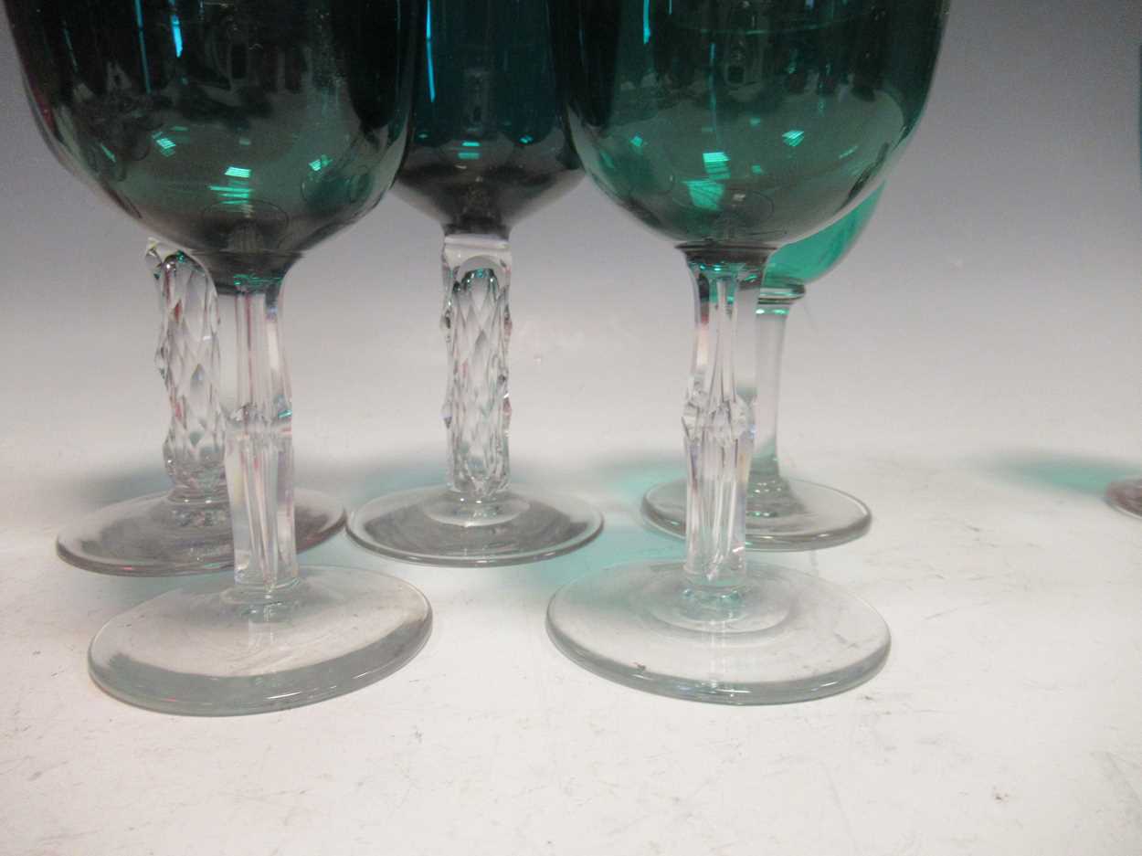 A quantity of early 20th century coloured glassware, to include various ruby glasses with clear - Bild 6 aus 9