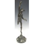 After Giambologna, a 19th century bronze model of Mercury, 47cm high