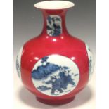 A Chinese vase decorated with boys playing bearing stamped mark of Daoguang, on a flambe glazed type