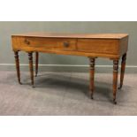 An inlaid mahogany sideboard converted from a 19th century pianola, with single drawer raised on six