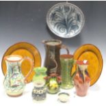 A group of studio pottery items by David Frith, Beckett, Schleiss, Torquay and others