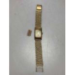 Verity - a 9ct gold wristwatch with gold bracelet and spare link, 33.3g ex movement