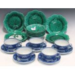 Wedgwood Fallow Deer part service with five cups, six plates, saucers etc, with six green leaf