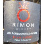 Israeli Rimon pomegranate dry wine 2006, 15 bottlesProvenance:removed from Hanover Terrace, Regent’s