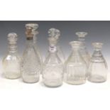 A collection of 19th century cut glass decanters, some with stoppers (8)