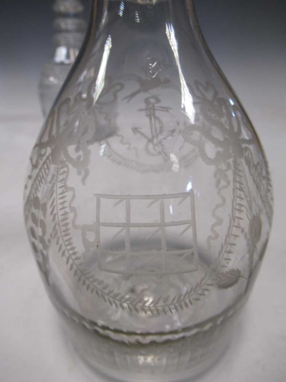 A near pair of 19th century hobnail cut decanters and stoppers; a pair of George III decanters and - Bild 2 aus 18