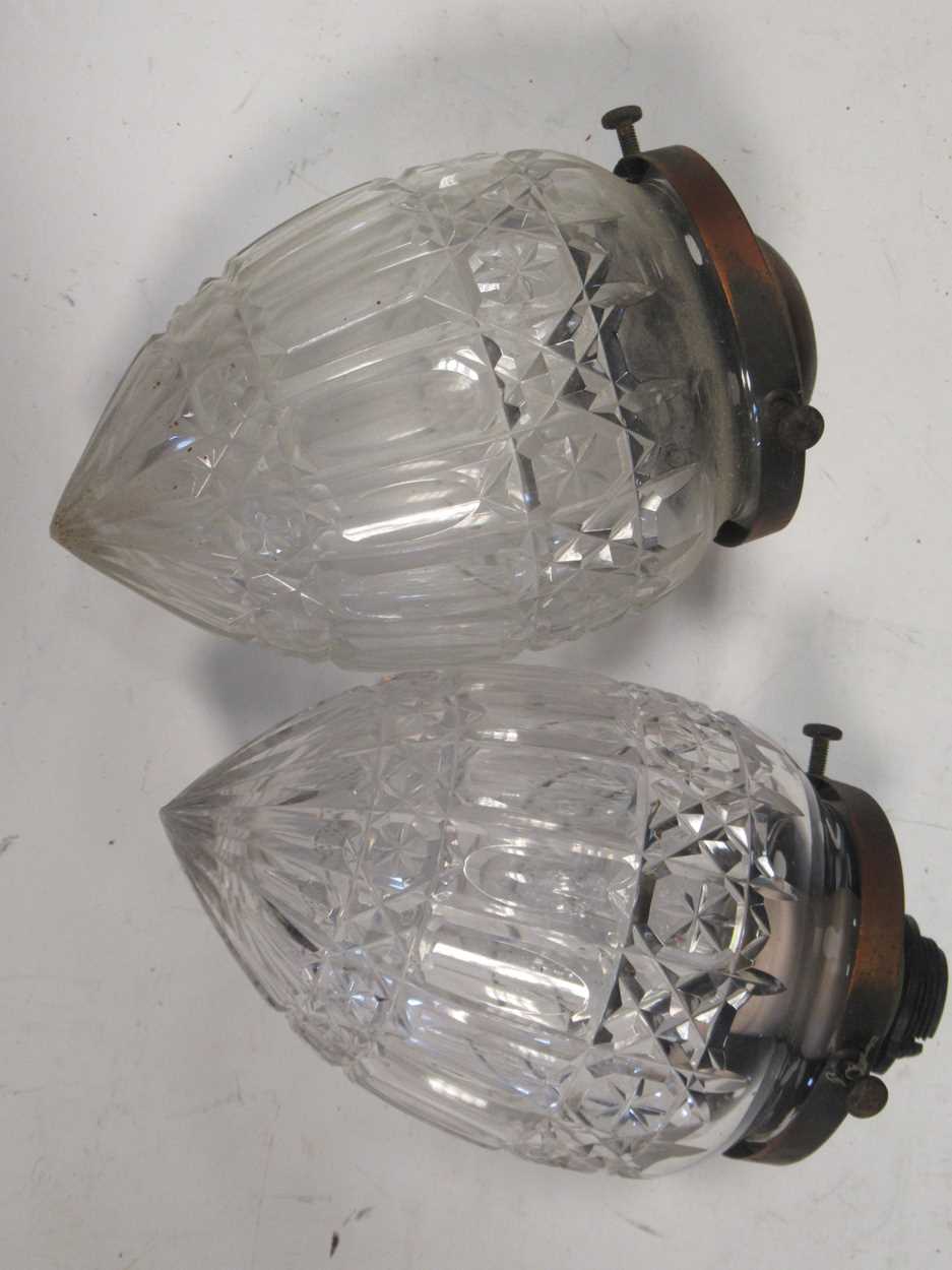 A glass lobed and blue tinted glass lantern and three other light fittings - Image 2 of 5