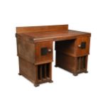 An Art Deco oak desk,