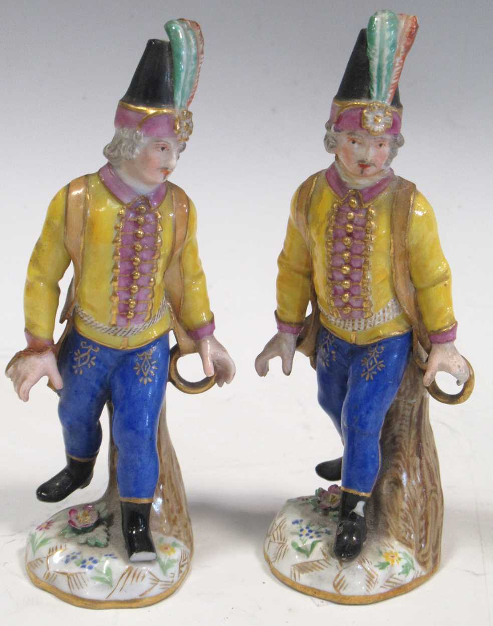 Two Meissen figures of military officers 12cm high and a Dresden pot pourri vase with a hinged cover - Image 2 of 32
