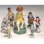 A Worcester model of Friday's child and various other, mostly Continental figure groups