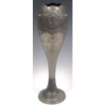 A Parisian pewter vase, 42cm high