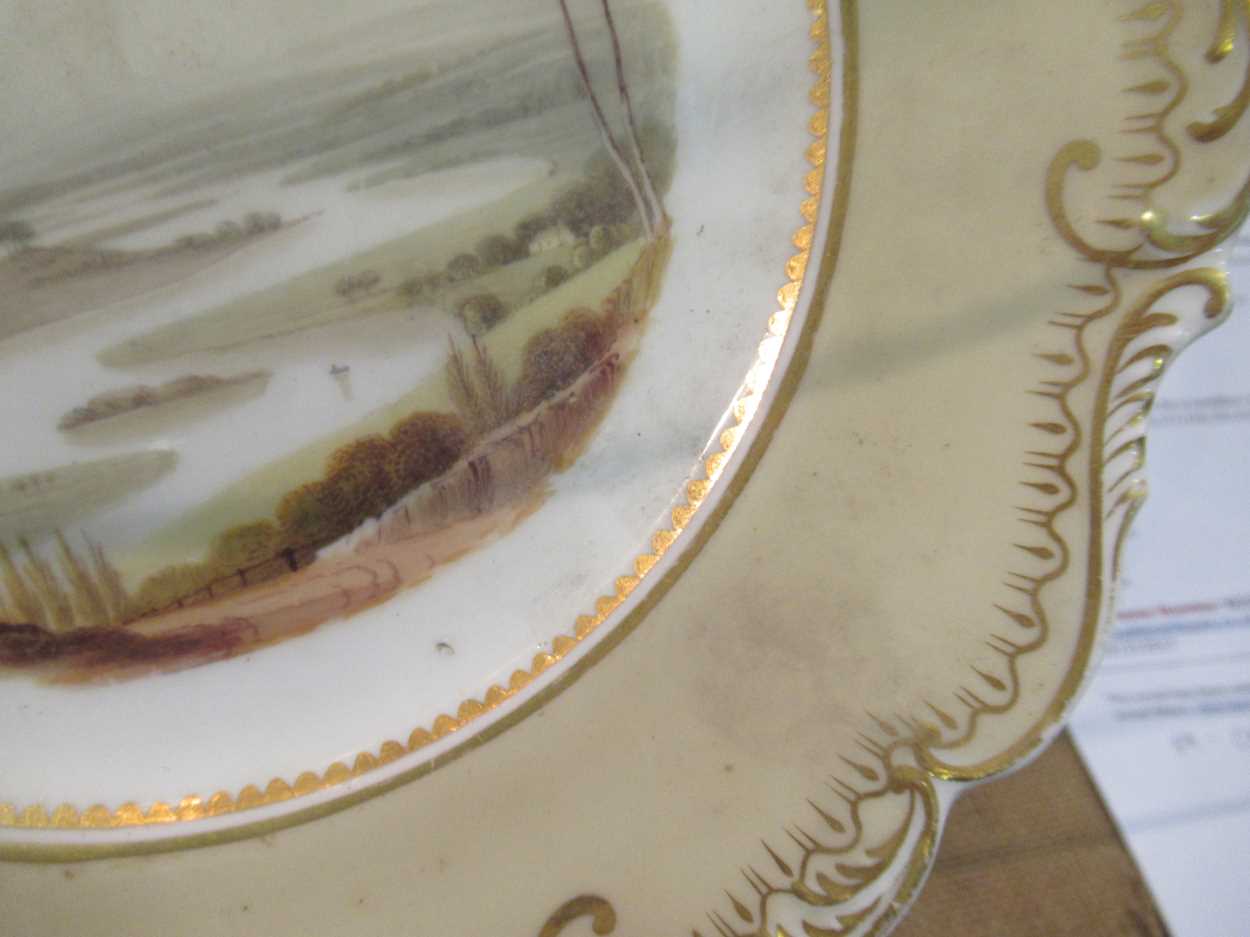 A pair of English porcelain plates painted with views of Doune Castle and View of Atholl; a pair - Image 9 of 18