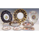 A group of Royal Crown Derby porcelain decorated by John Mclaughlin, to include a cabinet plate