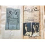 A pre-war folio scrap album of German opera cuttings, programmes, flyers, portraits etc