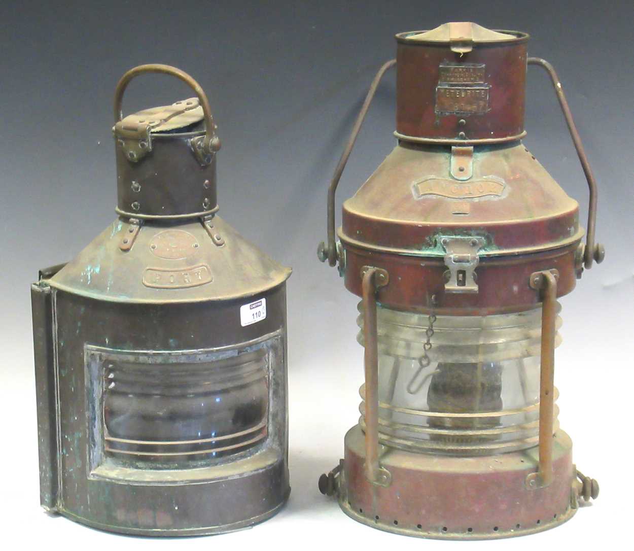 A late 19th/ early 20th century copper ships lantern by William Harvie & Co of Glasgow 46cm high
