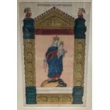 Lacour et Cie, Nancy, Notre-Dame du Saint Rosaire, hand coloured engraving, 61 x 37cm