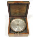 An oak boxed aneroid barometer by Negretti & Zambra, no.512, 15cm wide (box)