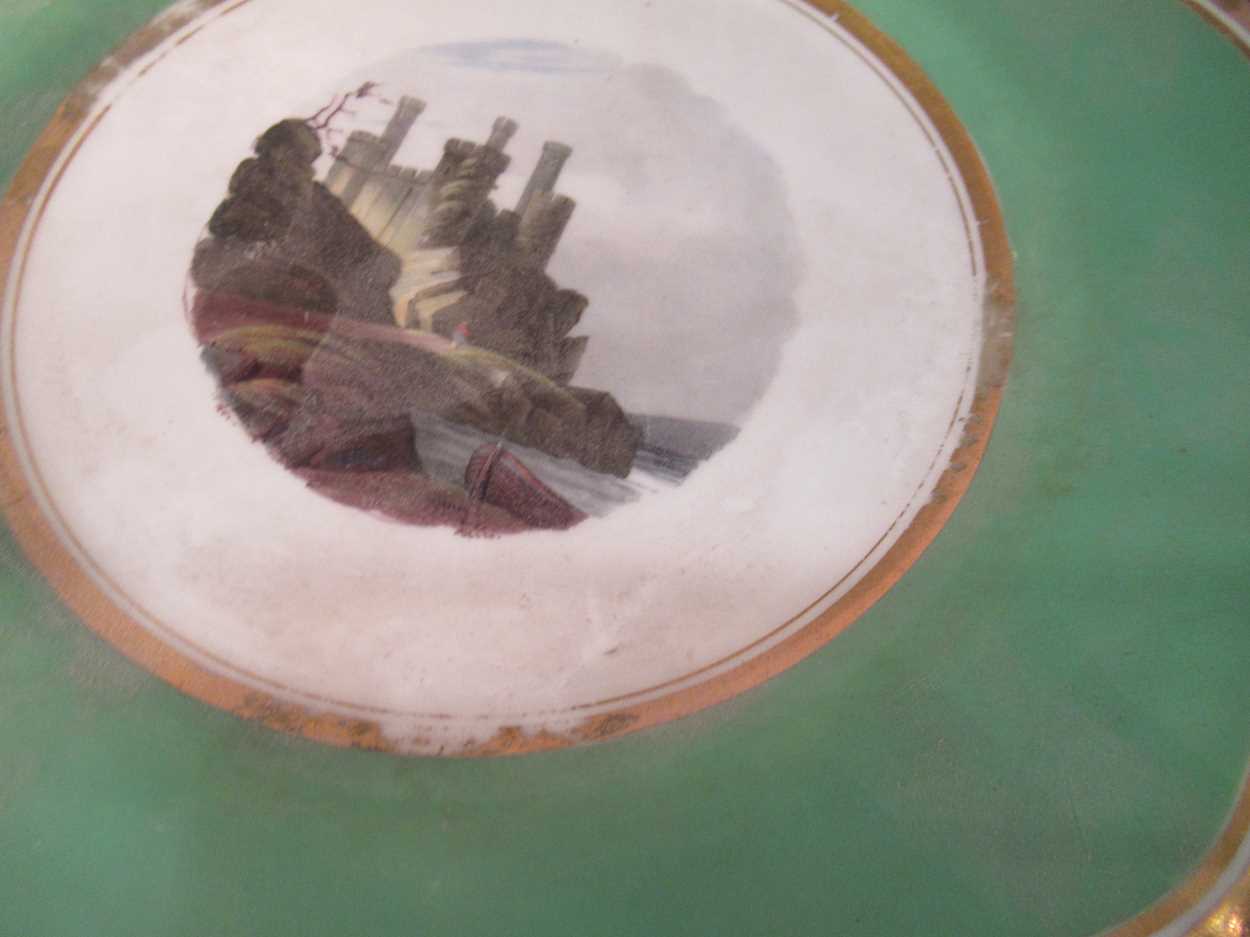 A pair of English porcelain plates painted with views of Doune Castle and View of Atholl; a pair - Image 13 of 18