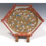 A Japanese hexagonal shallow dish, circa 1900,