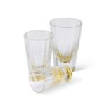 A group of Art Deco liqueur glasses, probably Bohemian,