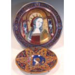 Alfredo Santerelli: two chargers, the larger depicting the Madonna 37cm diameter, the smaller