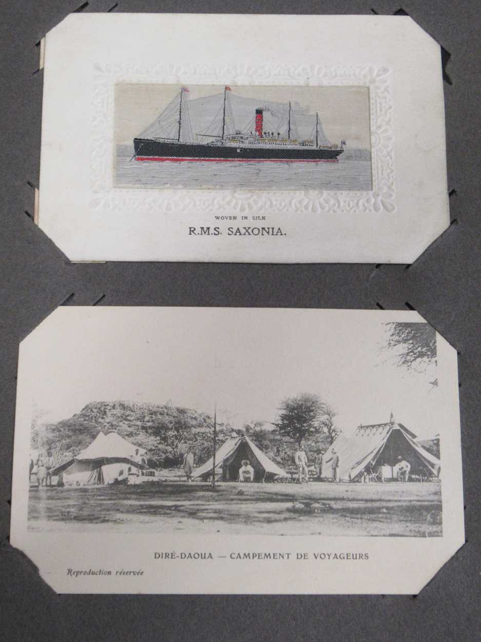 Postcard album with c. 200 postcards and a number of loose cards. Including UK topographical, social - Image 4 of 10