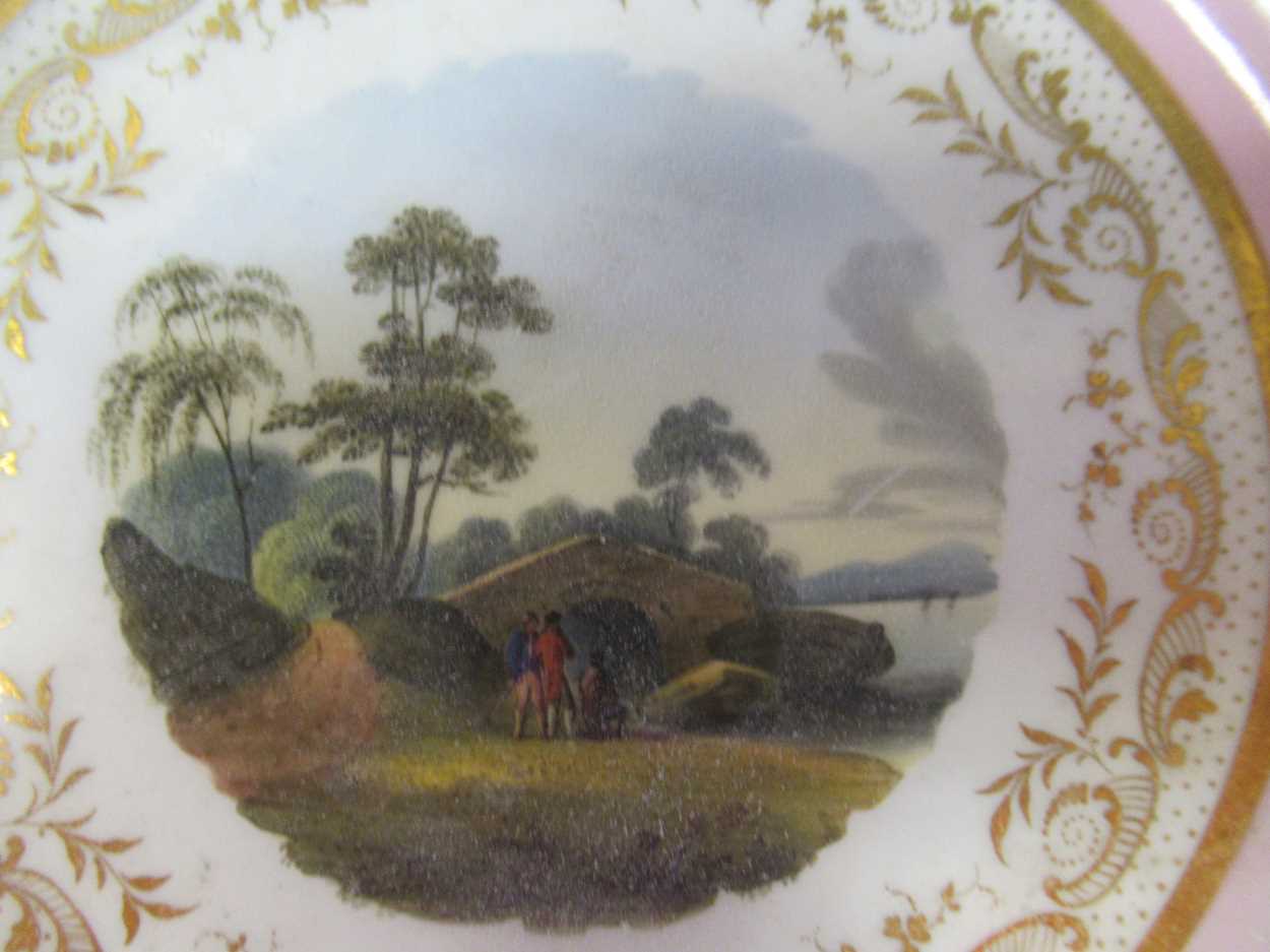 A pair of English porcelain plates painted with views of Doune Castle and View of Atholl; a pair - Image 5 of 18