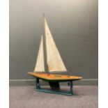 A large pond yacht, late 19th/early 20th century, 169cm high including stand