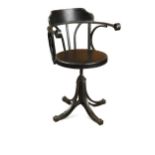 An industrial aluminium swivel chair,