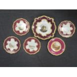 A set of four Worcester Flight Barr & Barr plates, each painted with named views Malvern Church, The