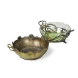 A WMF pierced bowl with glass liner,
