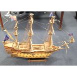 Model of a galleon, 80cm highProvenance:The Peckover family, formerly of Peckover House and Sibald's
