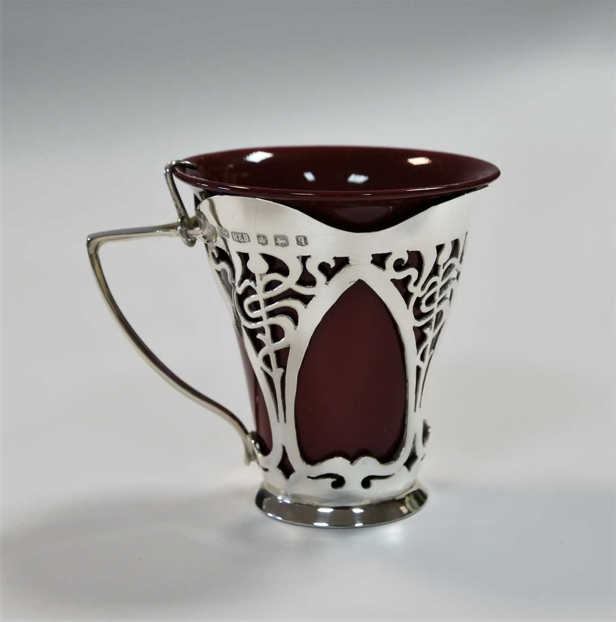 An Art Nouveau silver mounted Royal Doulton coffee service, - Image 10 of 13