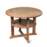 A Cotswold school bleached oak occasional table,