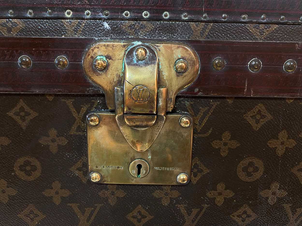 A Louis Vuitton lady's hat box or square steamer trunk, circa 1940s, - Image 15 of 23