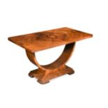 An Art Deco walnut coffee table,