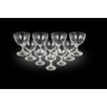 Rambouillet, a suite of 16 Lalique glasses,