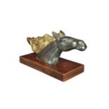 An Art Deco style bronze of a horse's head,