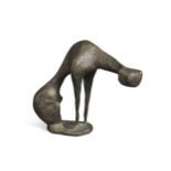 A bronze study of a seated cat,