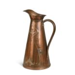 Joseph Sankey & Sons, an Art Nouveau copper pitcher,