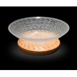 Lalique, a modern clear and frosted glass bowl,