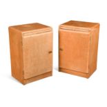 A pair of birds eye maple bedsides,