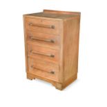 An Art Deco limed oak chest of drawers,