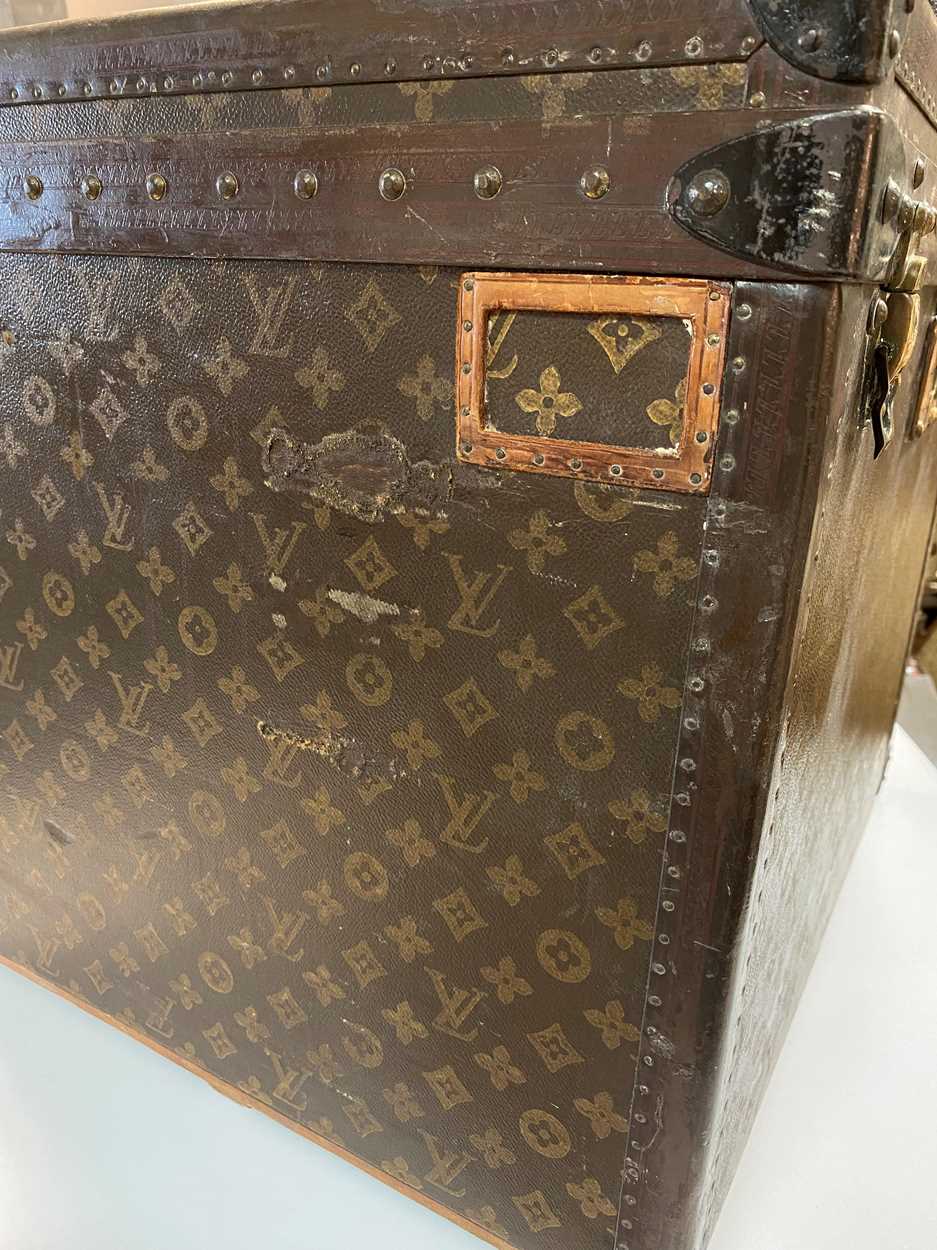 A Louis Vuitton lady's hat box or square steamer trunk, circa 1940s, - Image 14 of 23