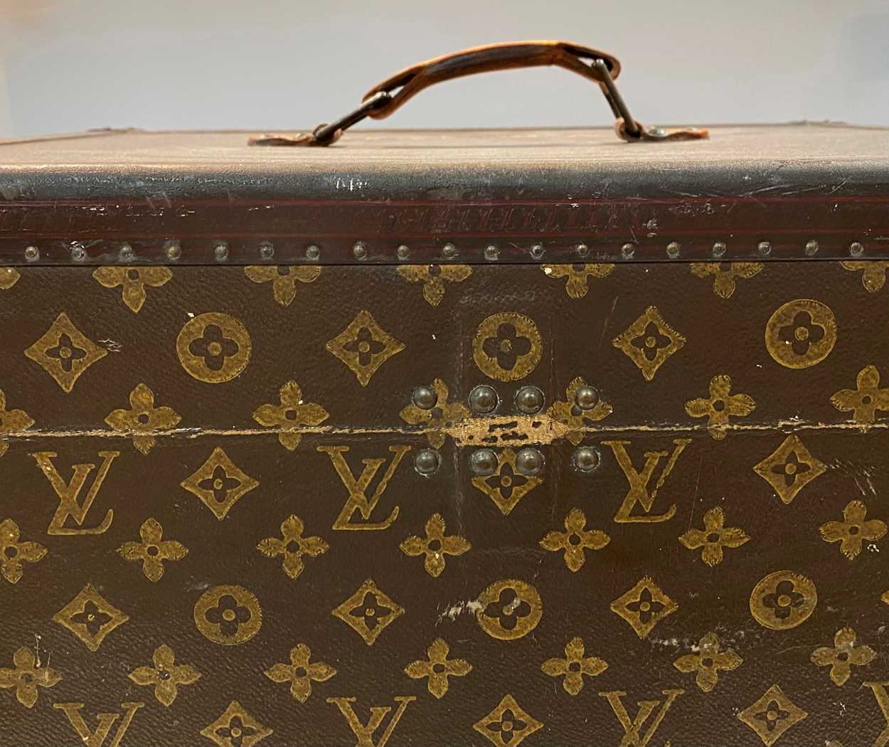 A Louis Vuitton lady's hat box or square steamer trunk, circa 1940s, - Image 10 of 23