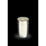 § An Elizabeth II silver cigar canister by Anthony Elson,