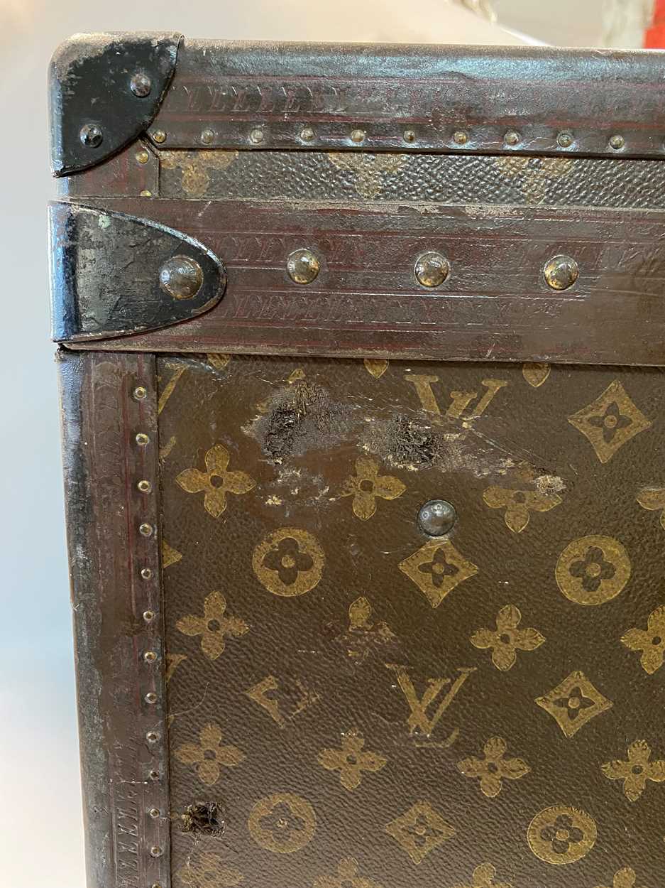 A Louis Vuitton lady's hat box or square steamer trunk, circa 1940s, - Image 8 of 23