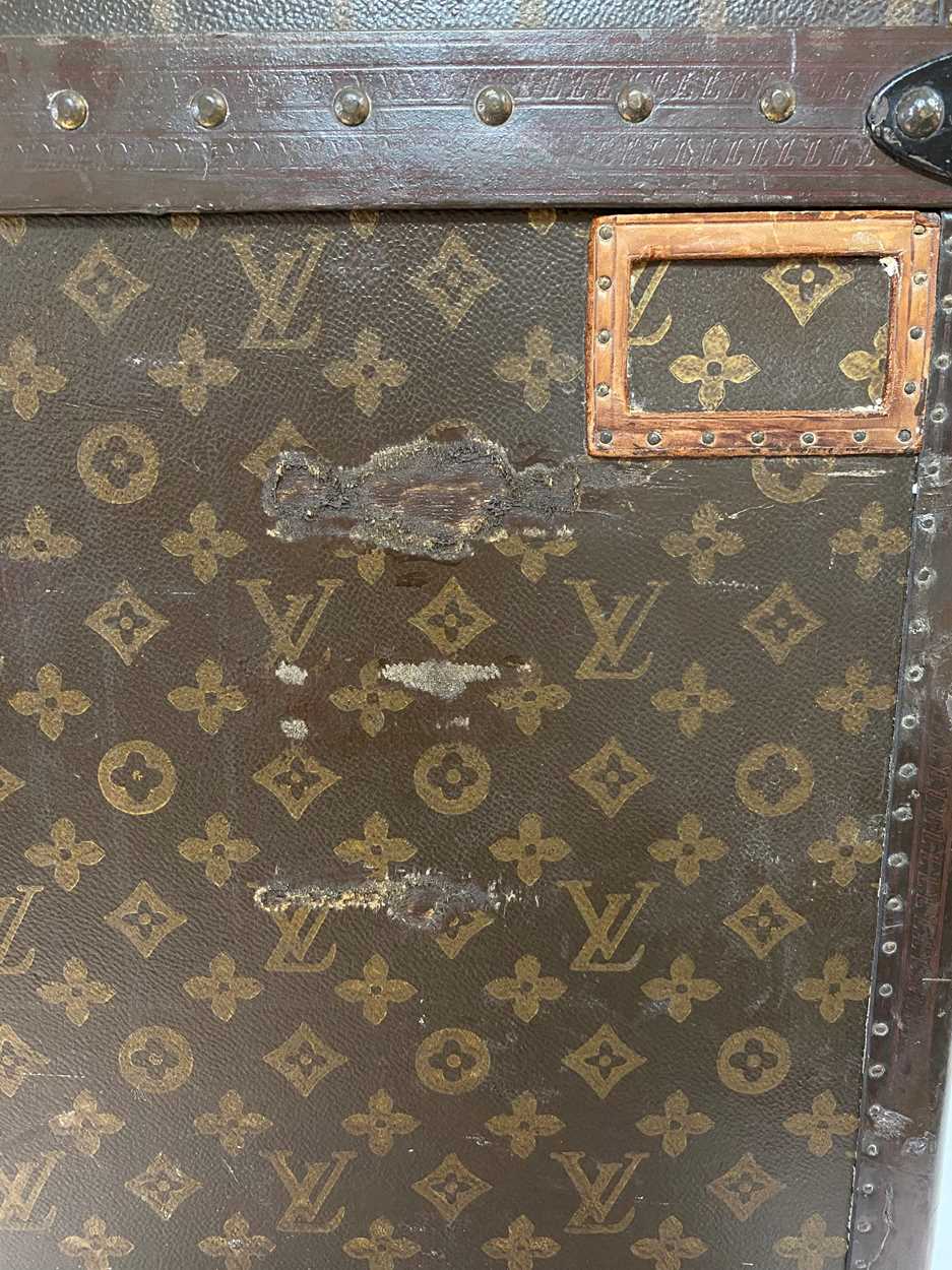 A Louis Vuitton lady's hat box or square steamer trunk, circa 1940s, - Image 7 of 23