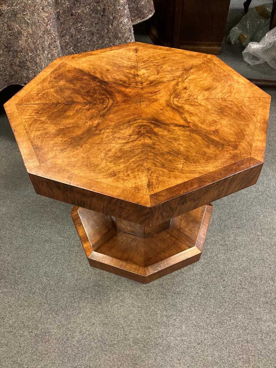 An Art Deco figured-walnut occasional table, - Image 2 of 5